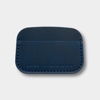 ručne šitý kožený cardholder Blue 002