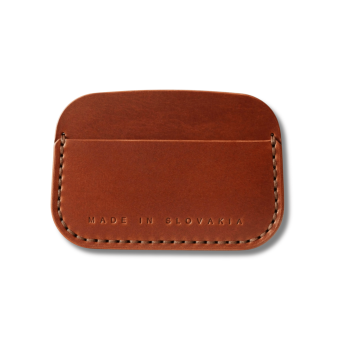 Elegantná kožená mini peňaženka Cardholder Cognac 003