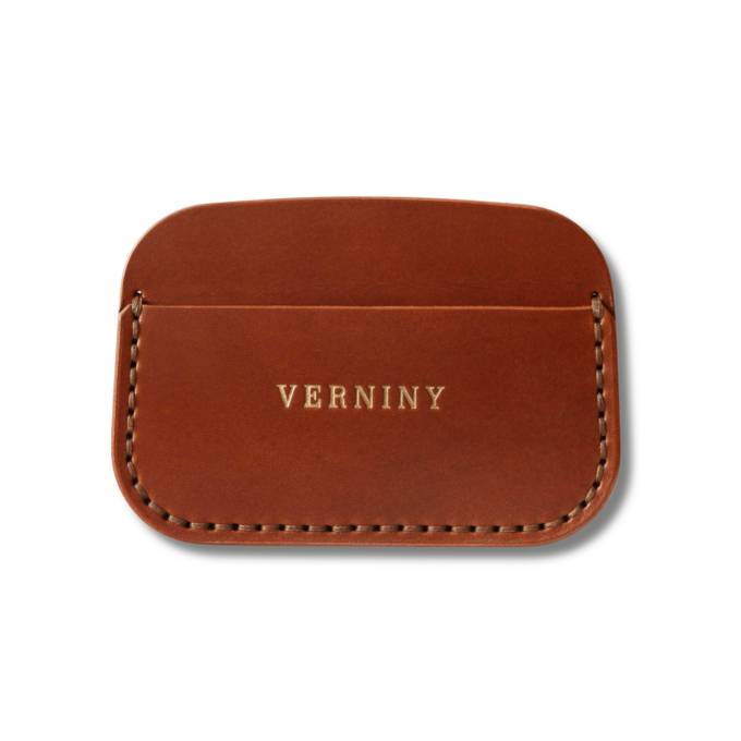Elegantná kožená mini peňaženka Cardholder Cognac 003