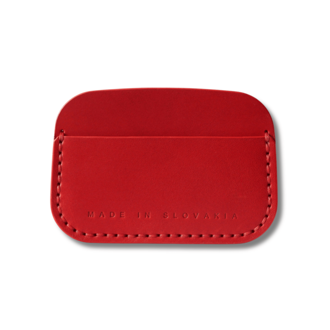 Luxusná kožená peňaženka na karty Cardholder Red 003