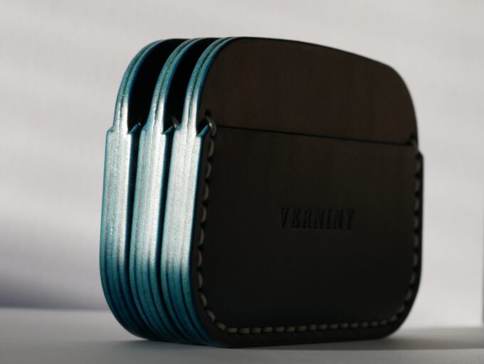 Kožená peňaženka na karty Cardholder Dark Blue 003
