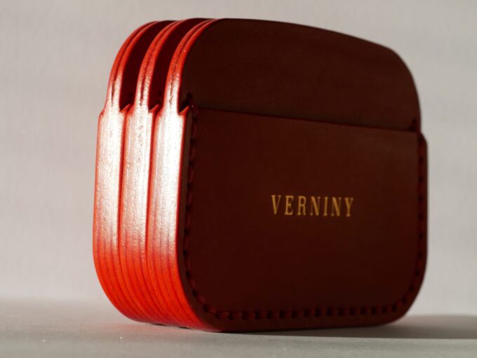 Luxusná kožená peňaženka na karty Cardholder Red 003