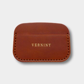 Pánska kožená peňaženka na karty Brown 002 – predná strana