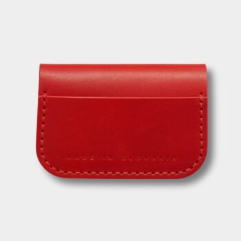 Dámske puzdro na karty Red 003 – červené šitie, pohľad zozadu
