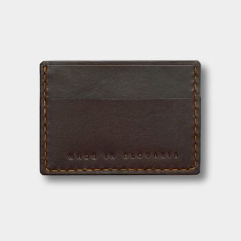 Malý cardholder do vrecka z hnedej kože – zadná strana