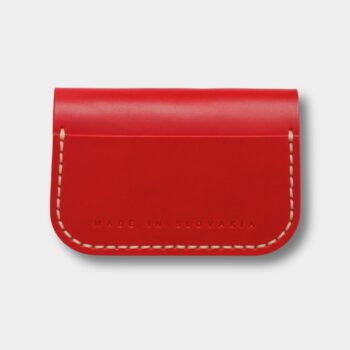 Handmade cardholder zo Slovenska Red 003 – detail zapínania Prym