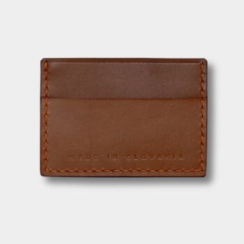 Cardholder 001 Tan – tenký cardholder z kože, zadná strana s priehradkami