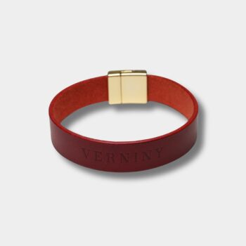 Kožený náramok Red Emboss Logo – talianska koža Conceria Walpier Buttero – Verniny