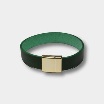 Kožený náramok s magnetickým zapínaním Green Emboss Logo – talianska koža Buttero – Verniny